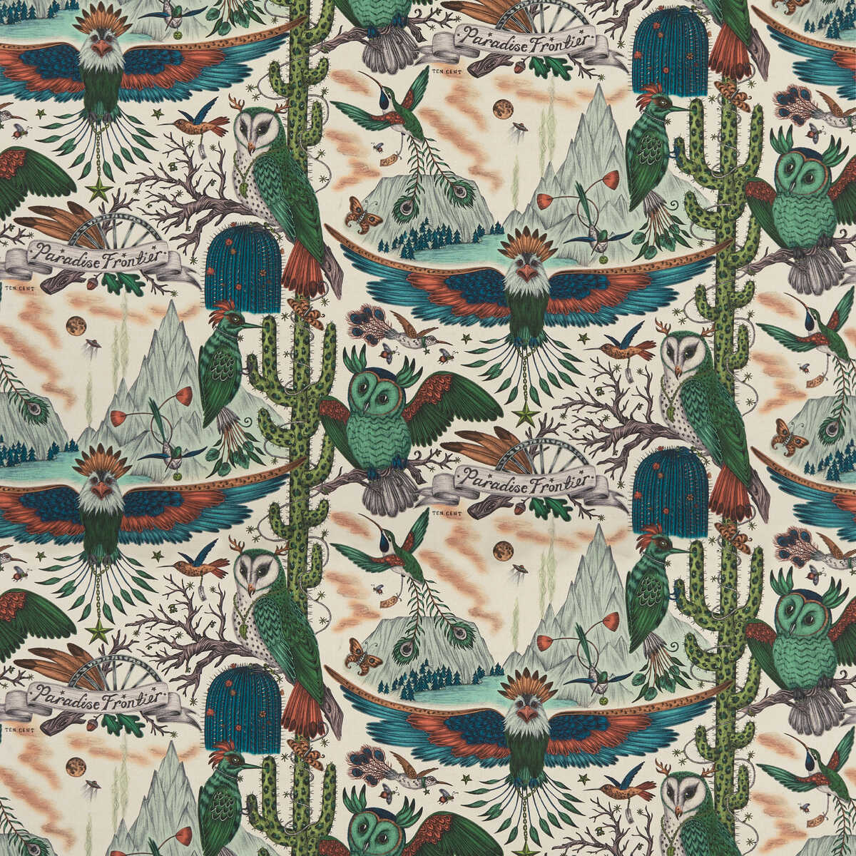 Frontier Linen - Green - CLARKE AND CLARKE Fabric