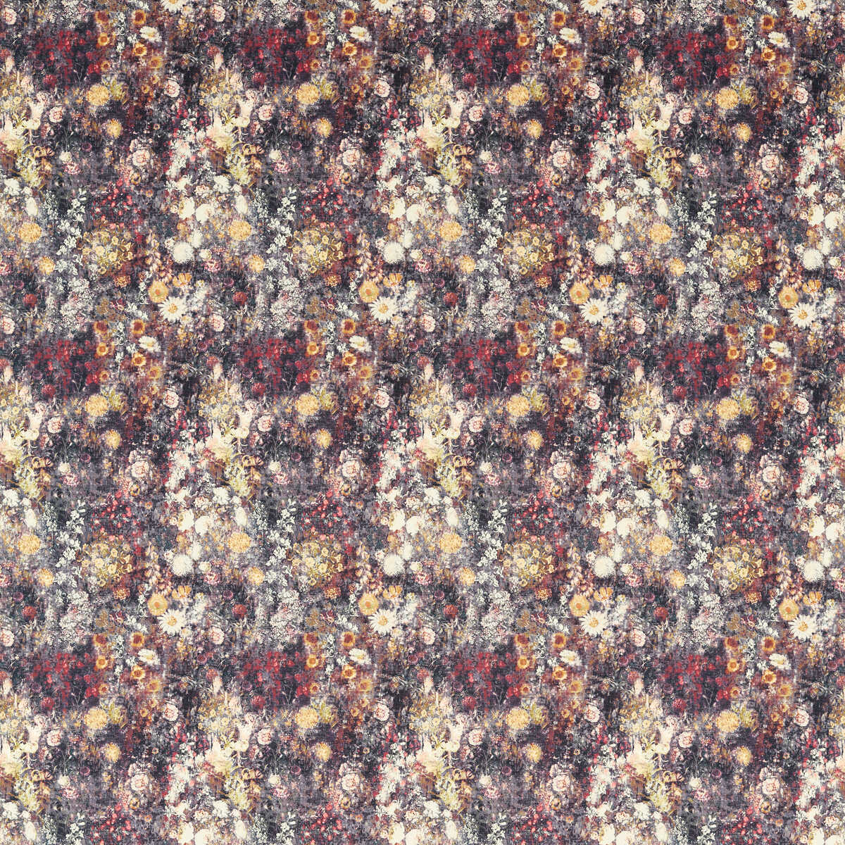 Rosedene - Raspberry/Ochre - CLARKE AND CLARKE Fabric
