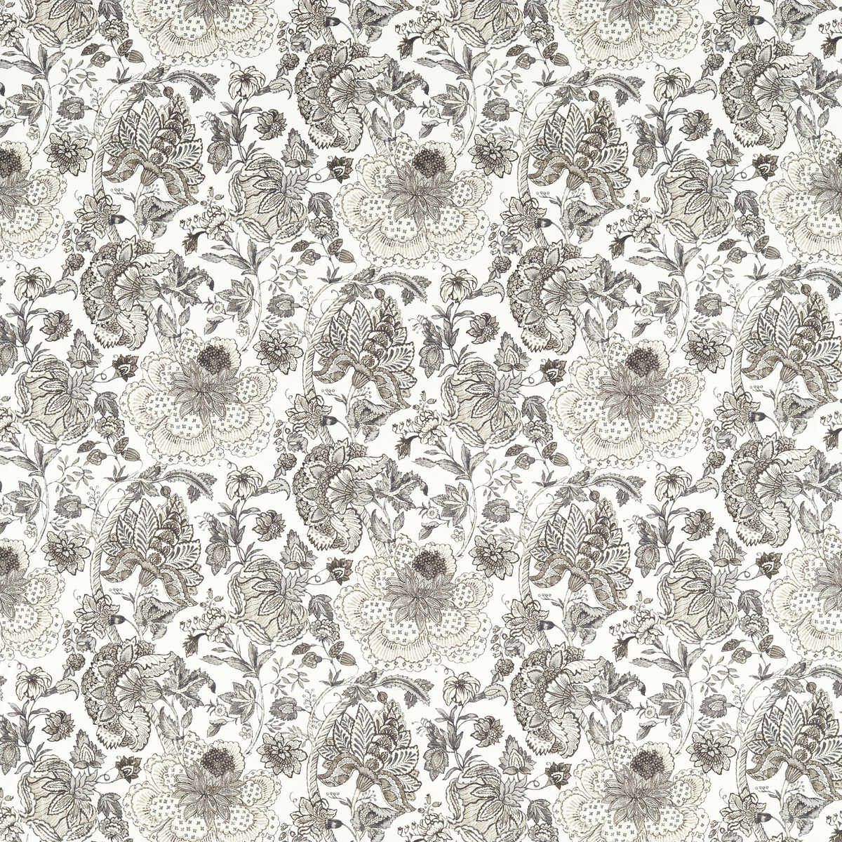 Lucienne - Charcoal/Linen - CLARKE AND CLARKE Fabric
