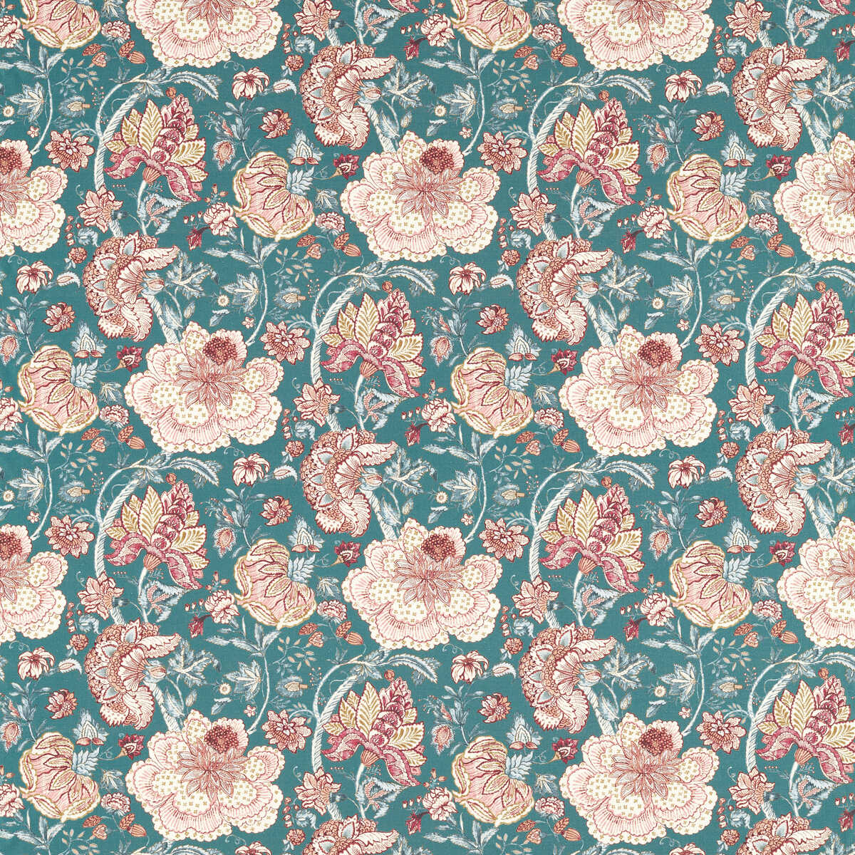 Lucienne - Teal - CLARKE AND CLARKE Fabric