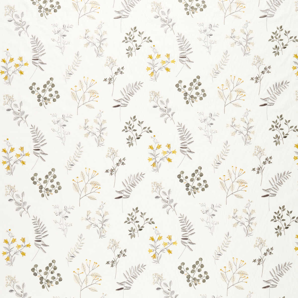Brigitte - Pewter/Chartreuse - CLARKE AND CLARKE Fabric