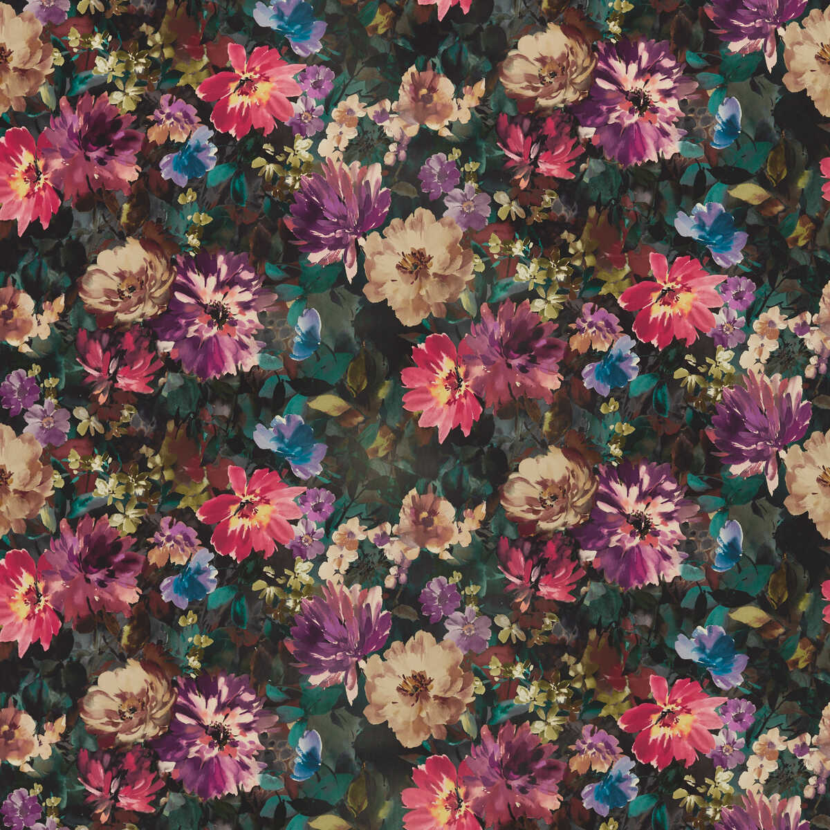 Tahiti - Amethyst/Emerald Velvet - CLARKE AND CLARKE Fabric