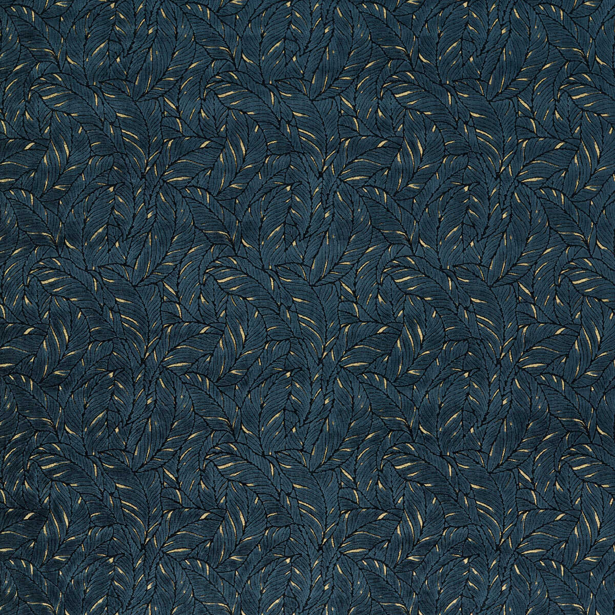 Selva - Midnight/Gold Velvet - CLARKE AND CLARKE Fabric