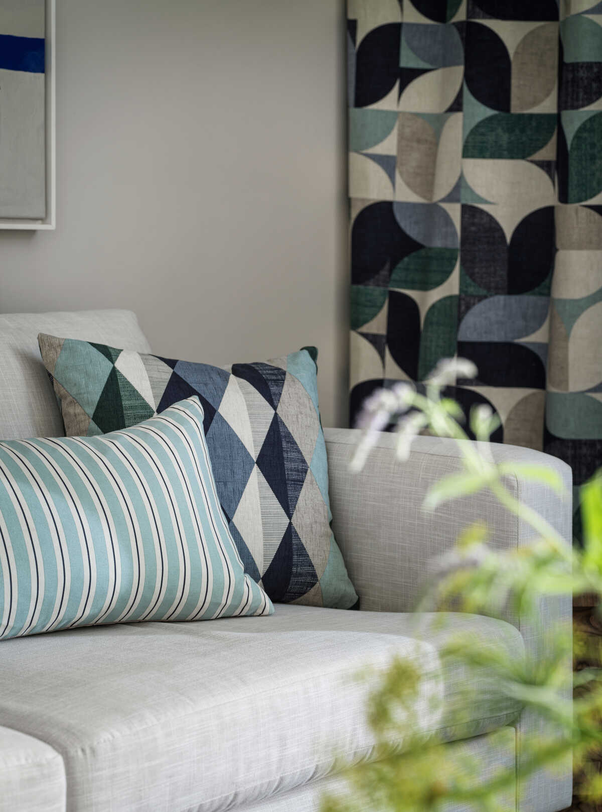 Denver - Mineral/Navy - CLARKE AND CLARKE Fabric