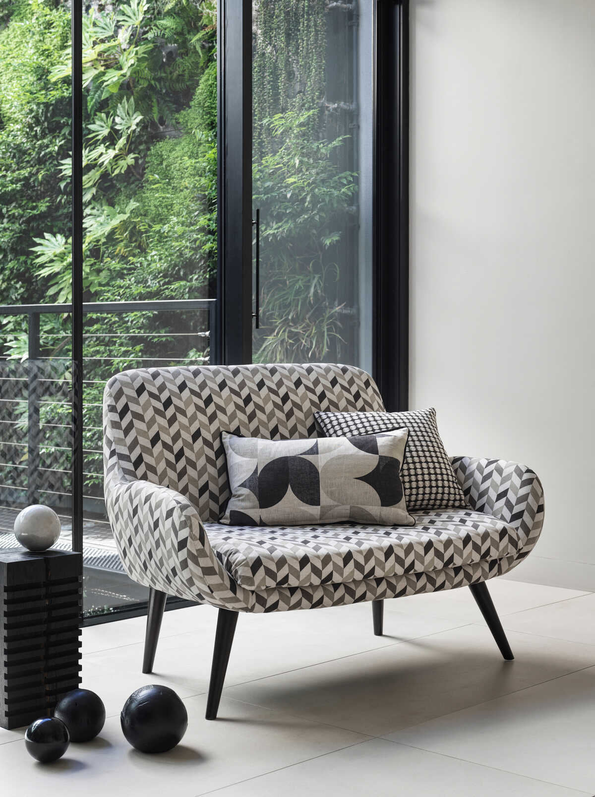 Olympia - Charcoal - CLARKE AND CLARKE Fabric