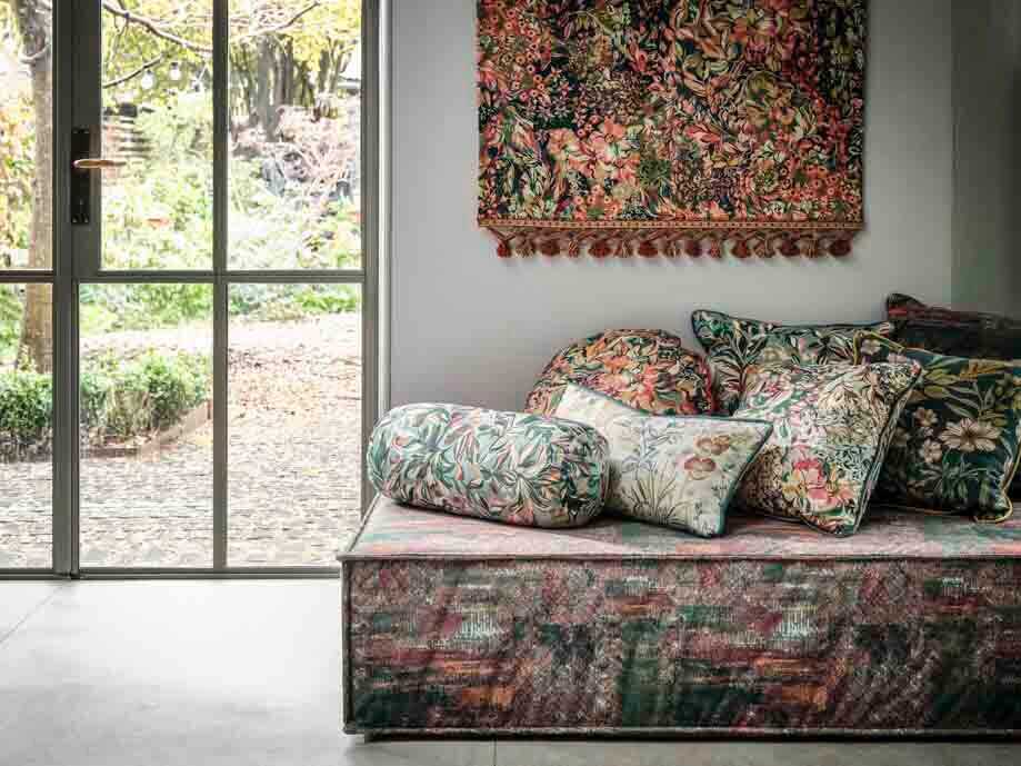 Hillcrest Velvet - Forest/Raspberry - CLARKE AND CLARKE Fabric