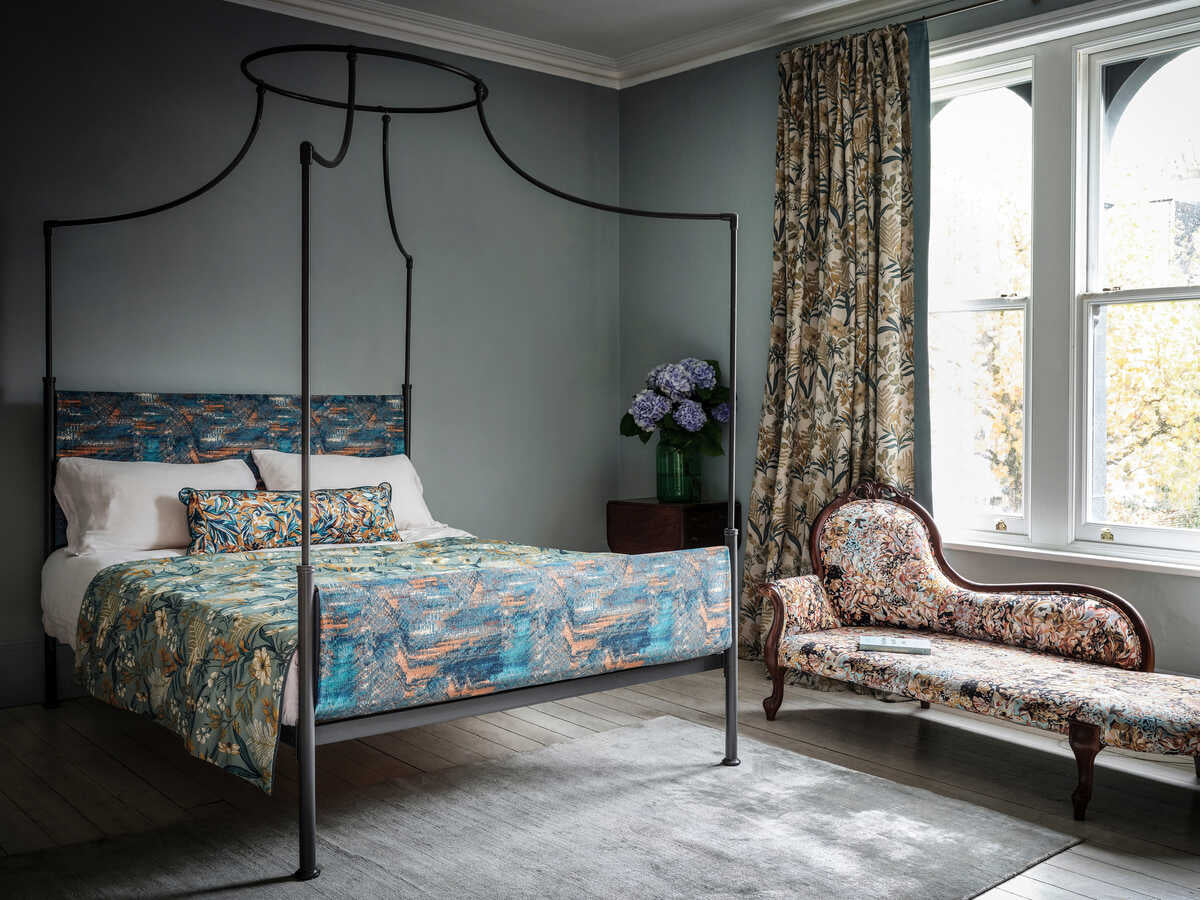 Hillcrest Velvet - Teal/Spice - CLARKE AND CLARKE Fabric