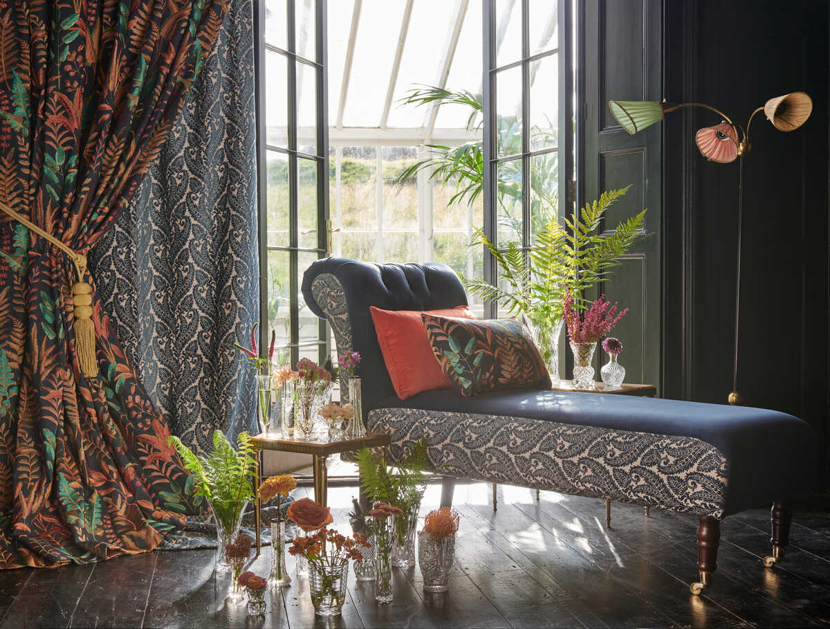 Lilum - Peacock Velvet - CLARKE AND CLARKE Fabric