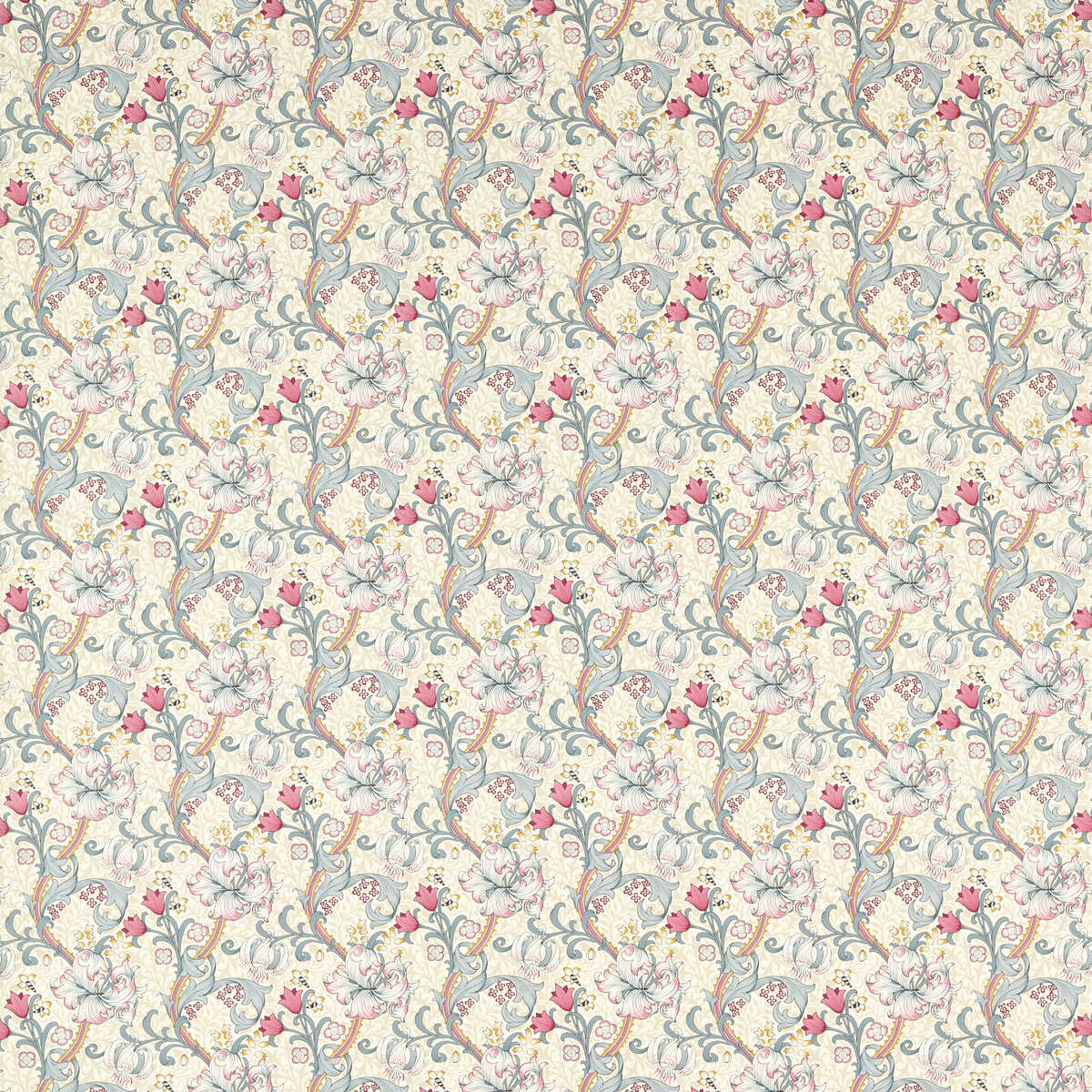 Golden Lily - Dove/Plum - CLARKE AND CLARKE Fabric