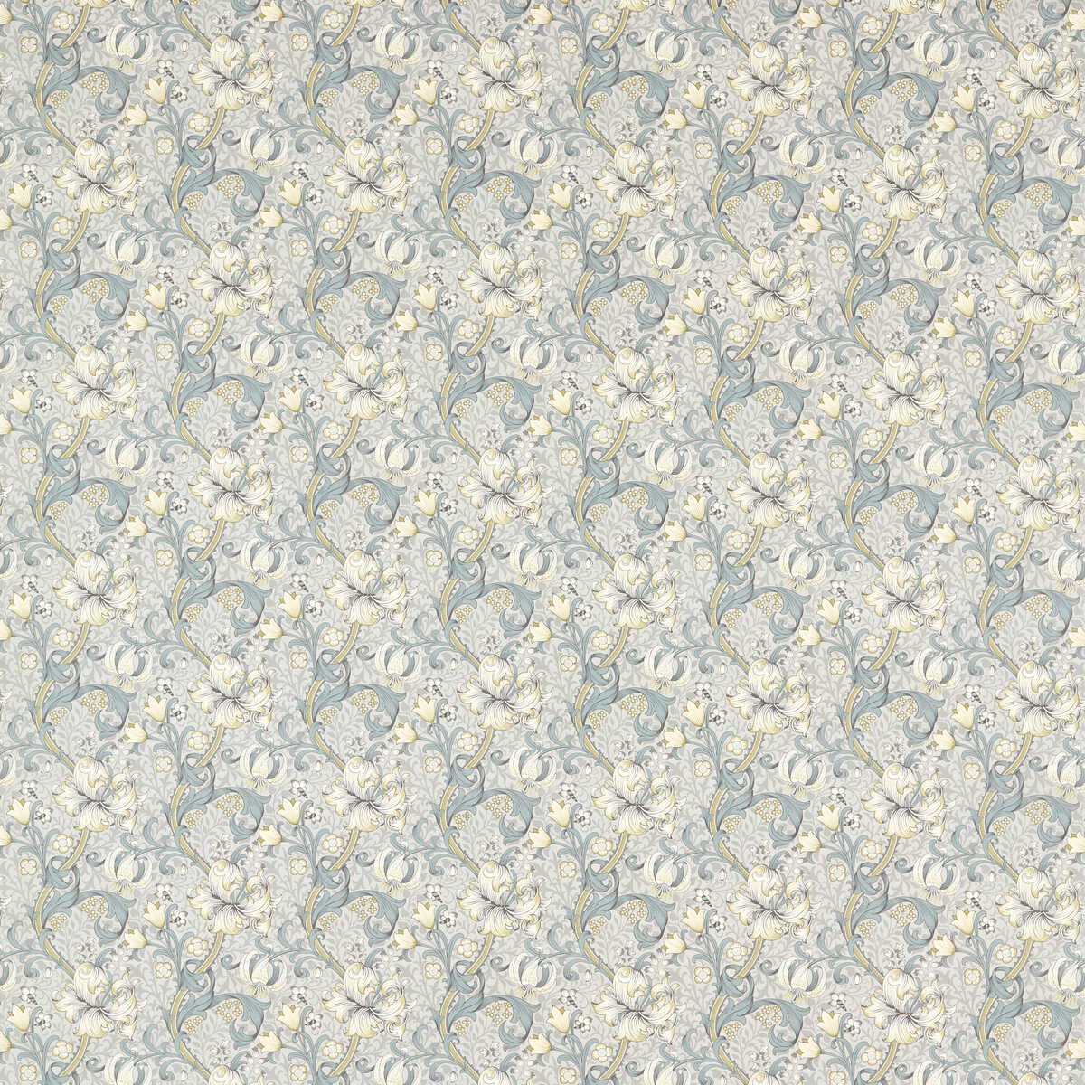 Golden Lily - Slate/Dove - CLARKE AND CLARKE Fabric
