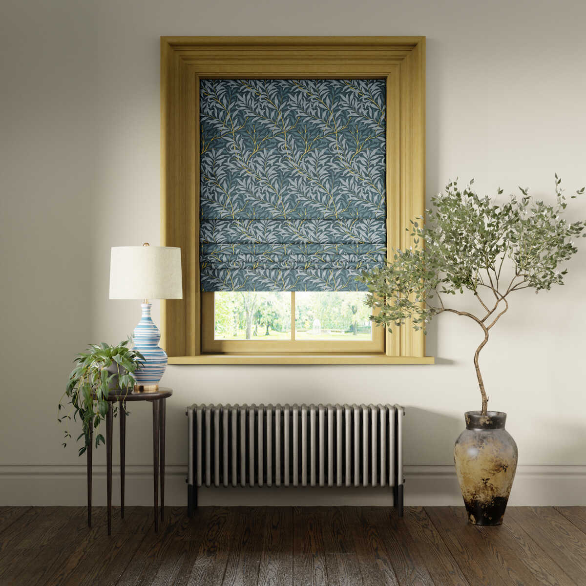 Willow Boughs - Denim - CLARKE AND CLARKE Fabric