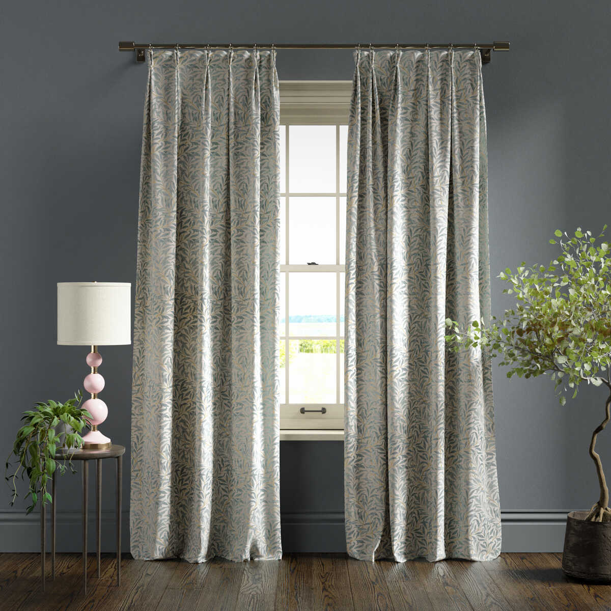 Willow Boughs - Mineral - CLARKE AND CLARKE Fabric