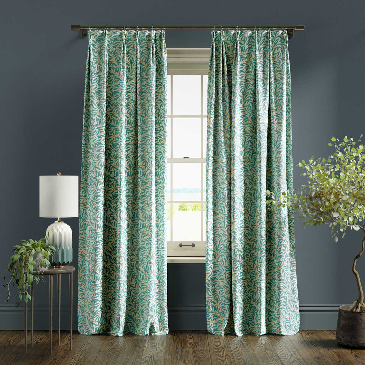 Willow Boughs - Teal - CLARKE AND CLARKE Fabric