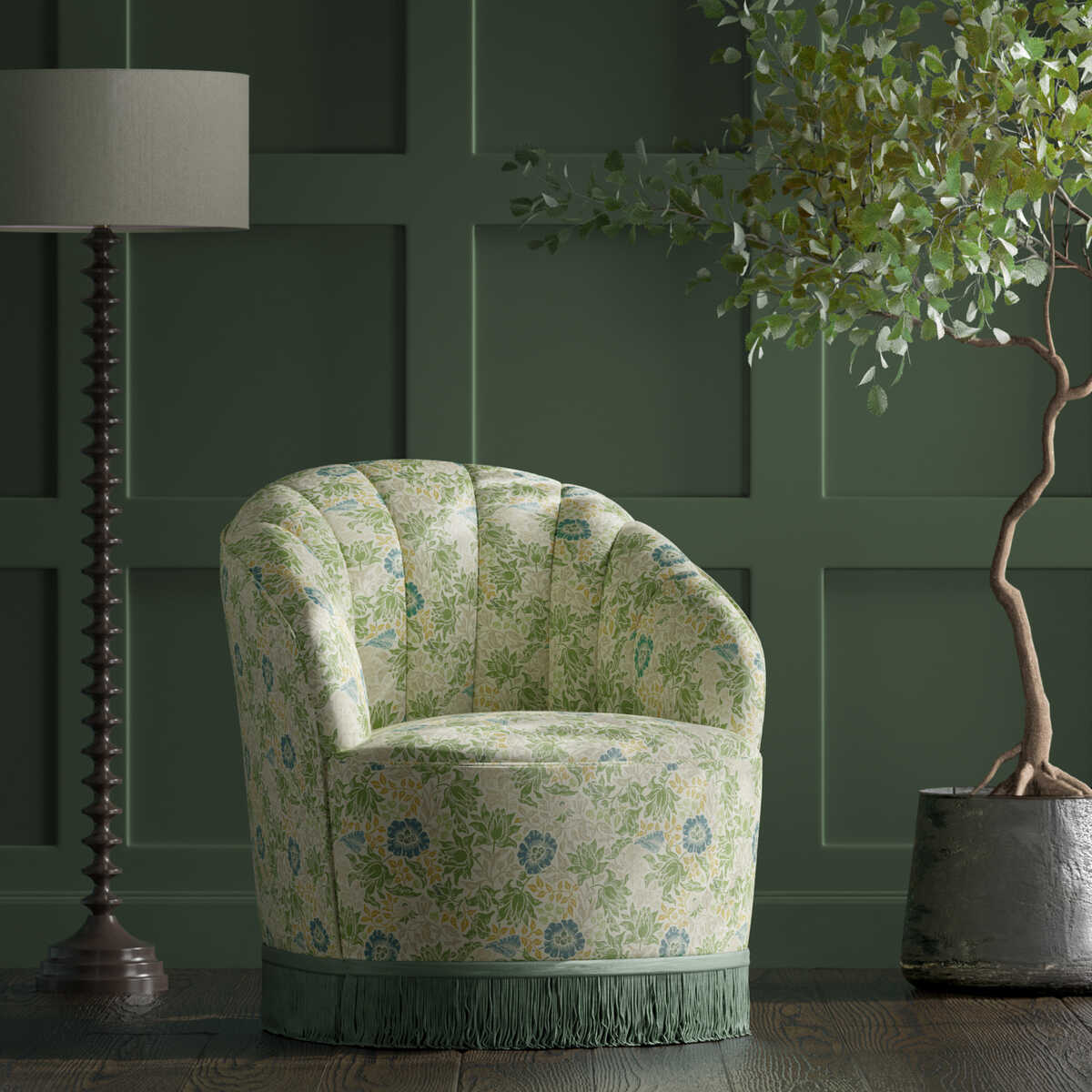 Mallow - Apple/Linen - CLARKE AND CLARKE Fabric