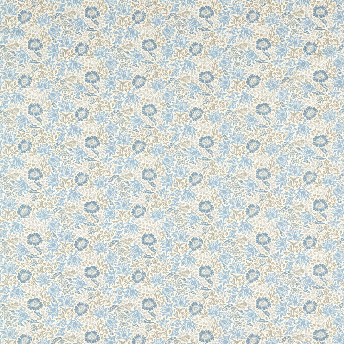 Mallow - Denim/Ivory - CLARKE AND CLARKE Fabric