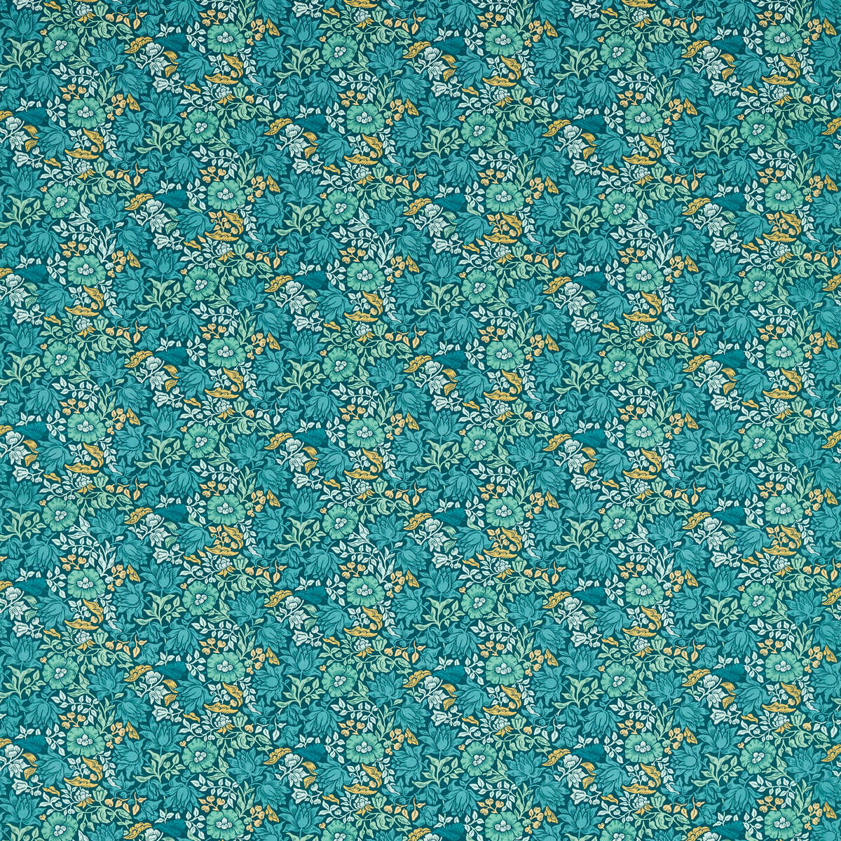 Mallow - Teal - CLARKE AND CLARKE Fabric