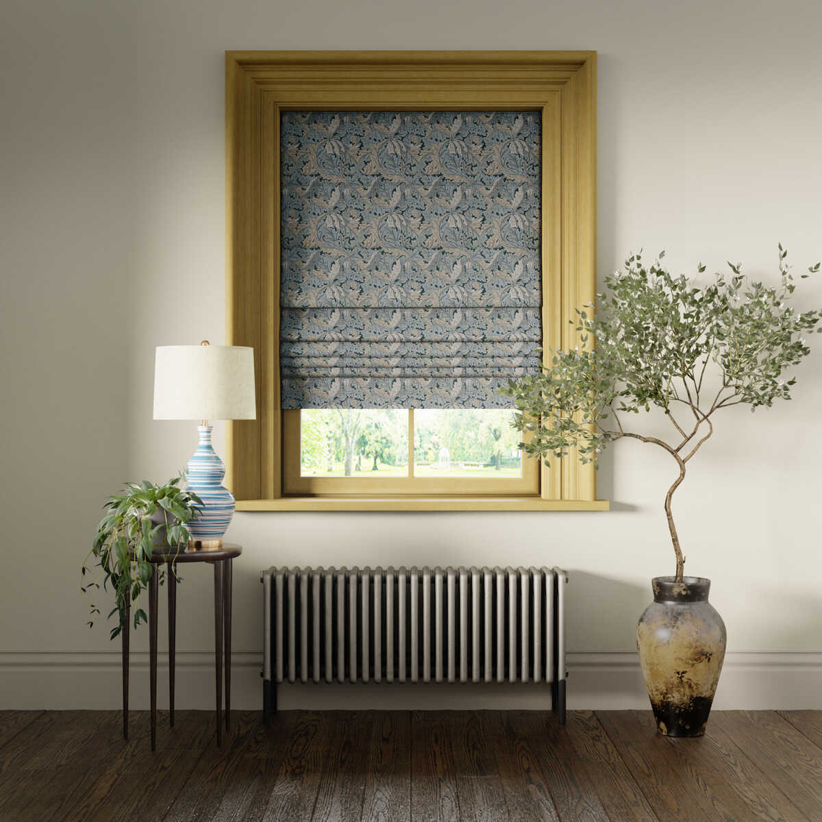 Acanthus - Denim - CLARKE AND CLARKE Fabric