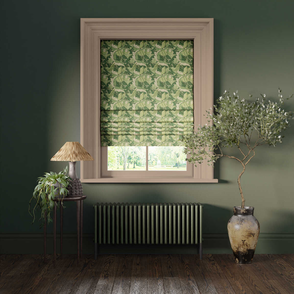 Acanthus - Apple/Sage - CLARKE AND CLARKE Fabric
