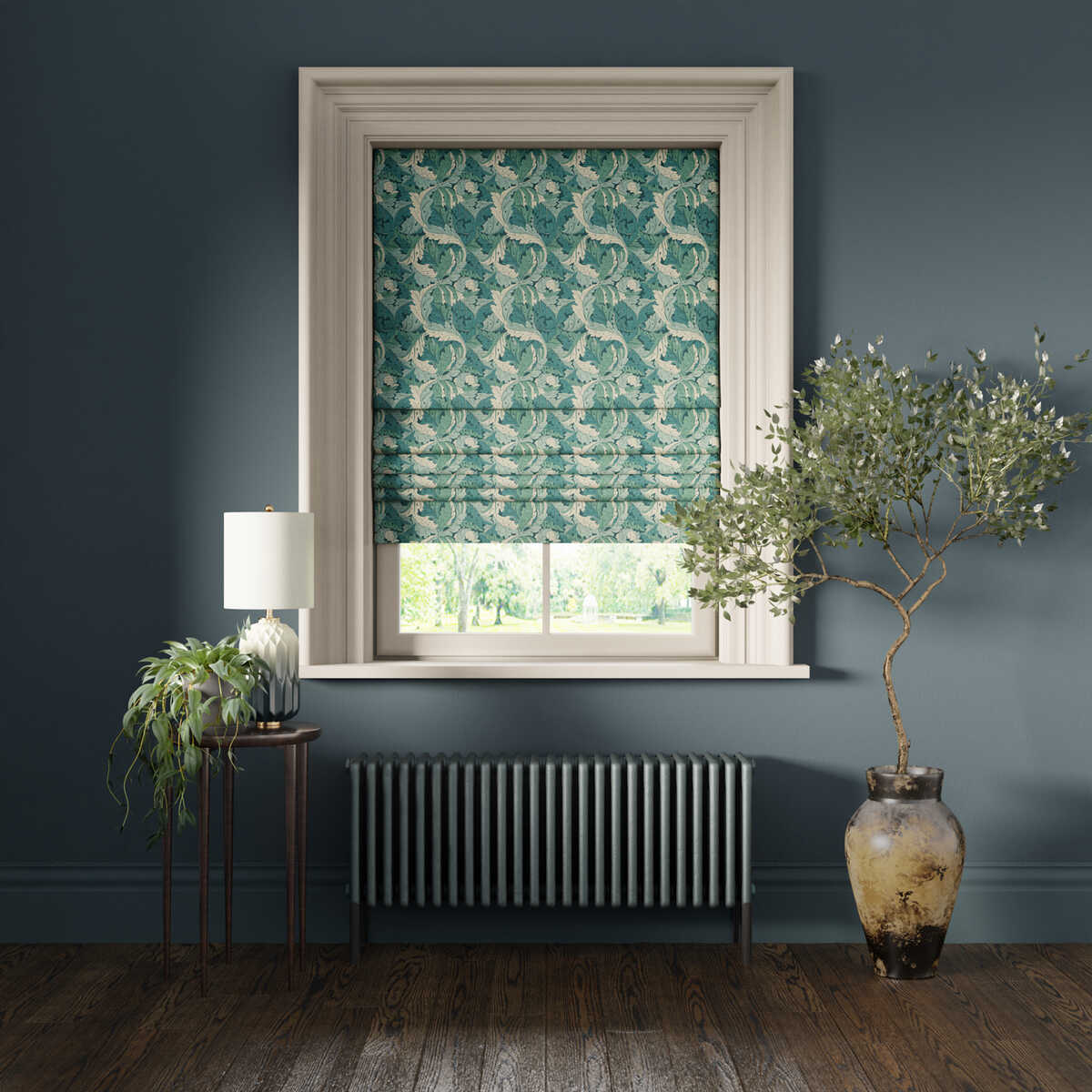 Acanthus - Teal - CLARKE AND CLARKE Fabric