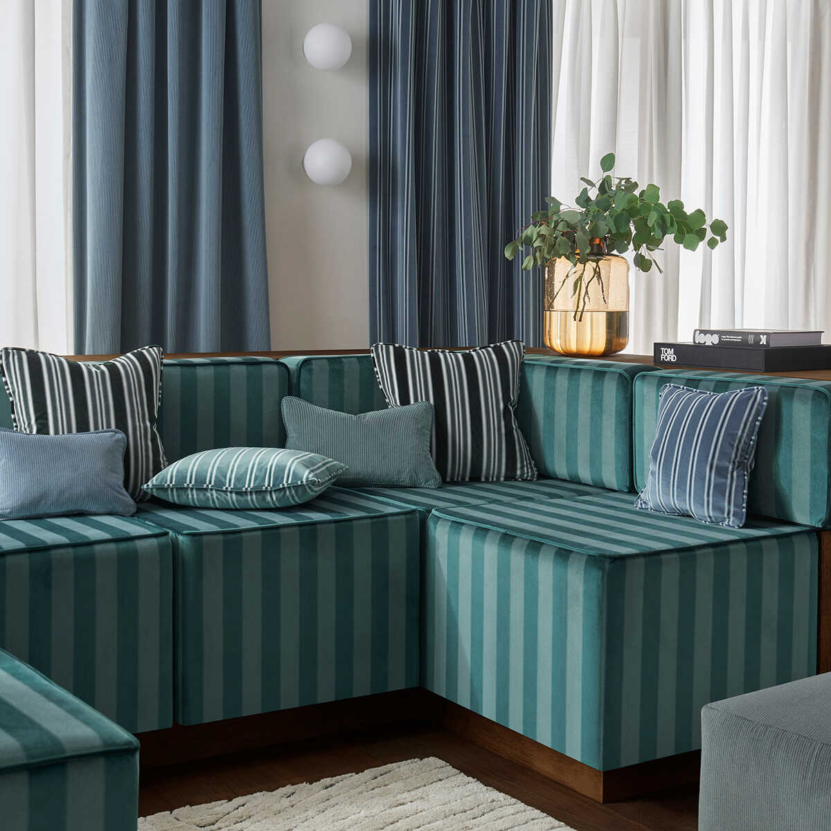 Haldon - Teal - CLARKE AND CLARKE Fabric