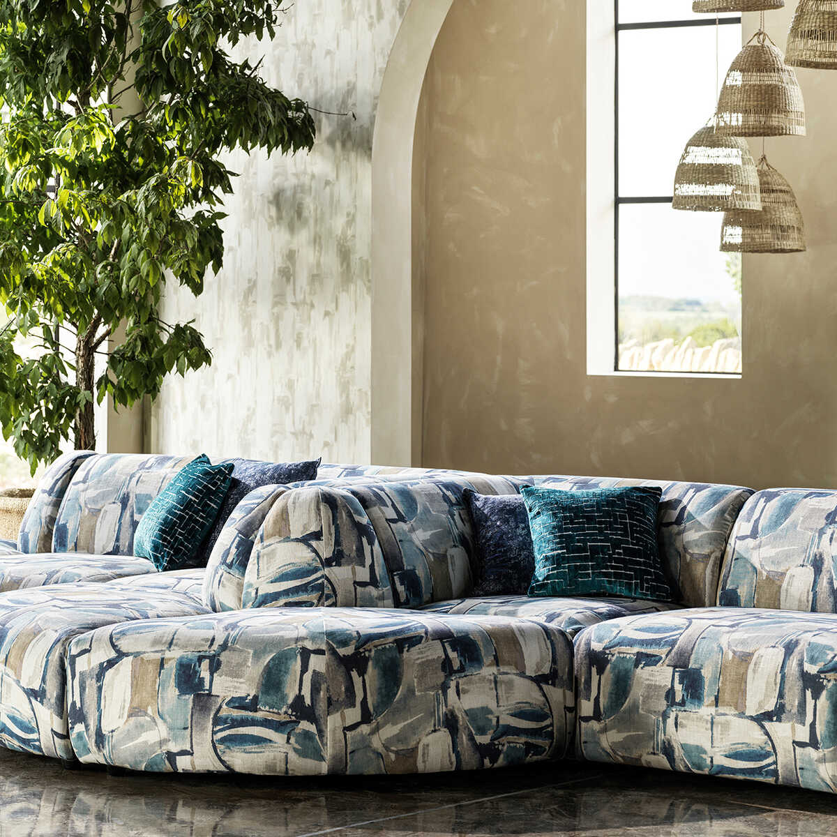 Figura - Denim/Linen - CLARKE AND CLARKE Fabric