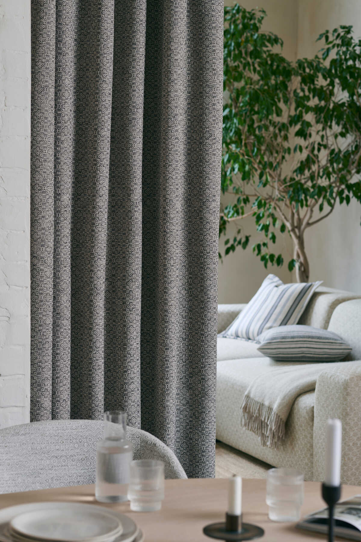 Almeida - Charcoal - CLARKE AND CLARKE Fabric