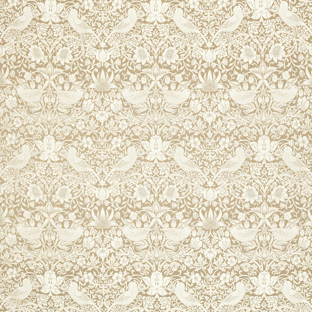 Strawberry Thief Jacquard - Linen - CLARKE AND CLARKE Fabric