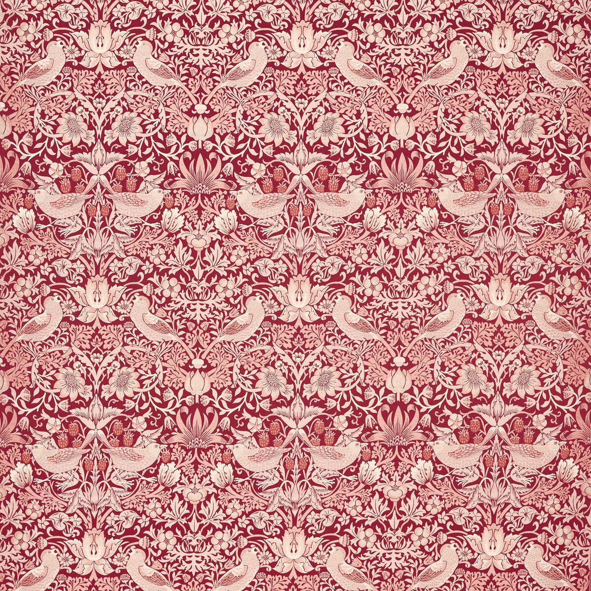 Strawberry Thief Jacquard - Plum - CLARKE AND CLARKE Fabric
