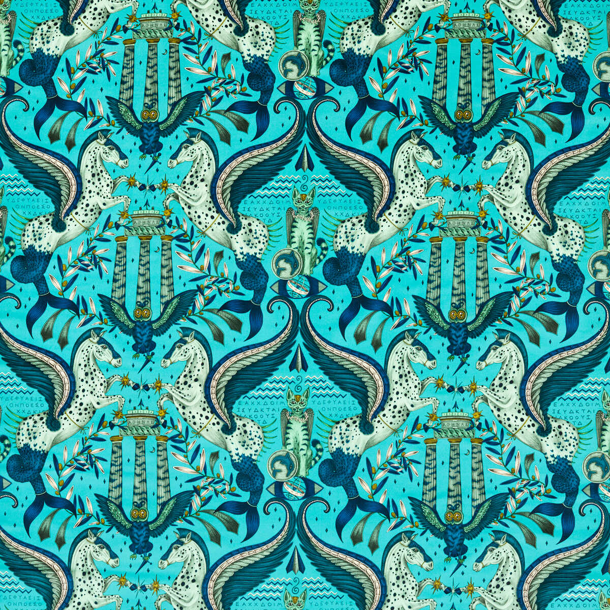 Odyssey Mythos Velvet - Peacock - CLARKE AND CLARKE Tela