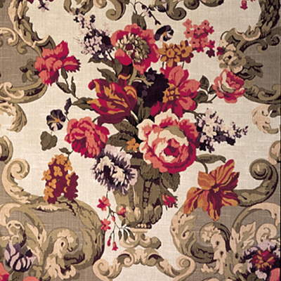 Floral Rococo - Taupe - FD101/523.N101.0 - Mulberry Fabric - Mulberry Fabric