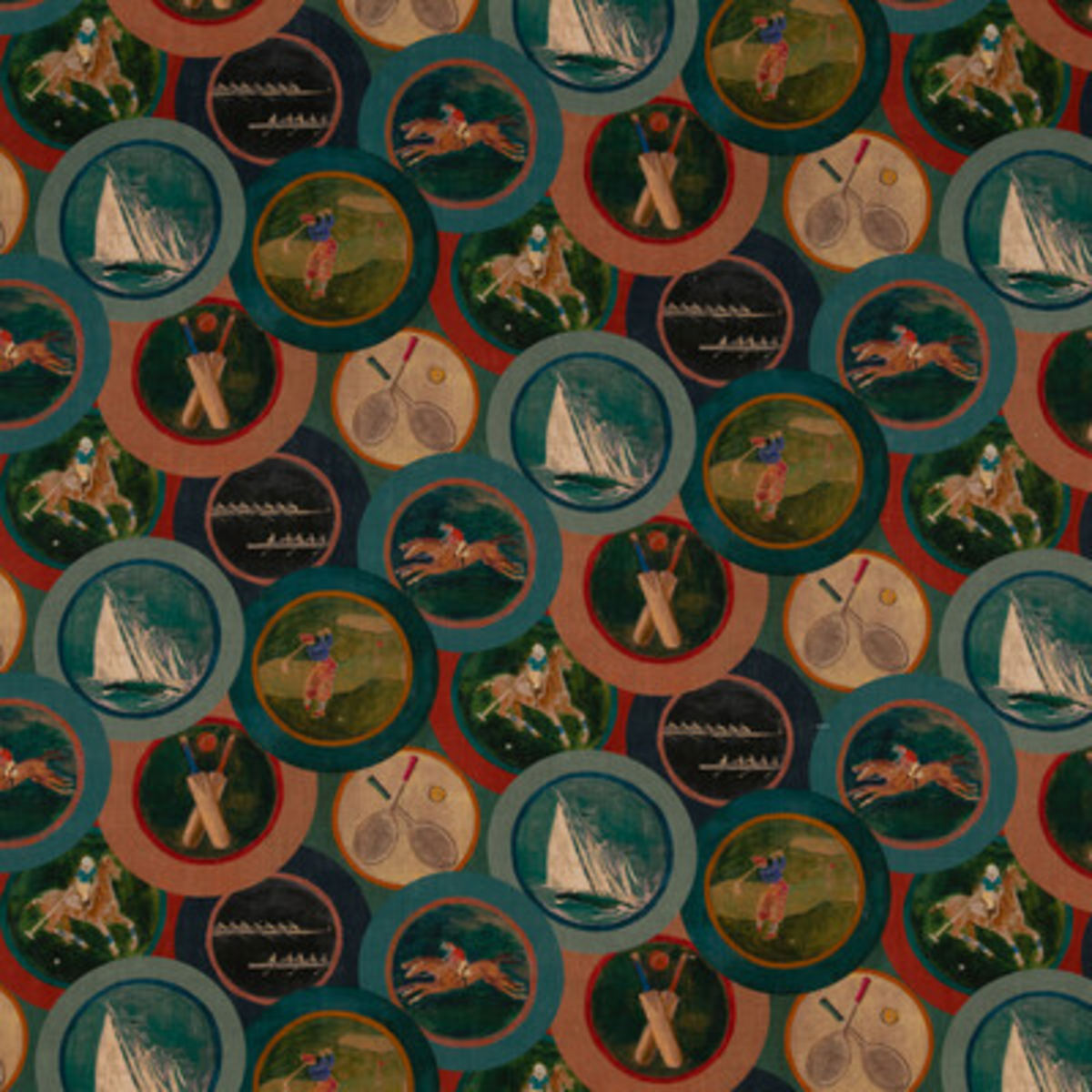 Sporting Life - Teal - Mulberry Fabric