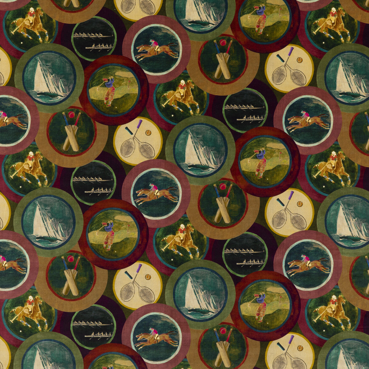 Sporting Life Velvet - Plum - FD2001.H113.0 - Mulberry Fabric - Mulberry Fabric