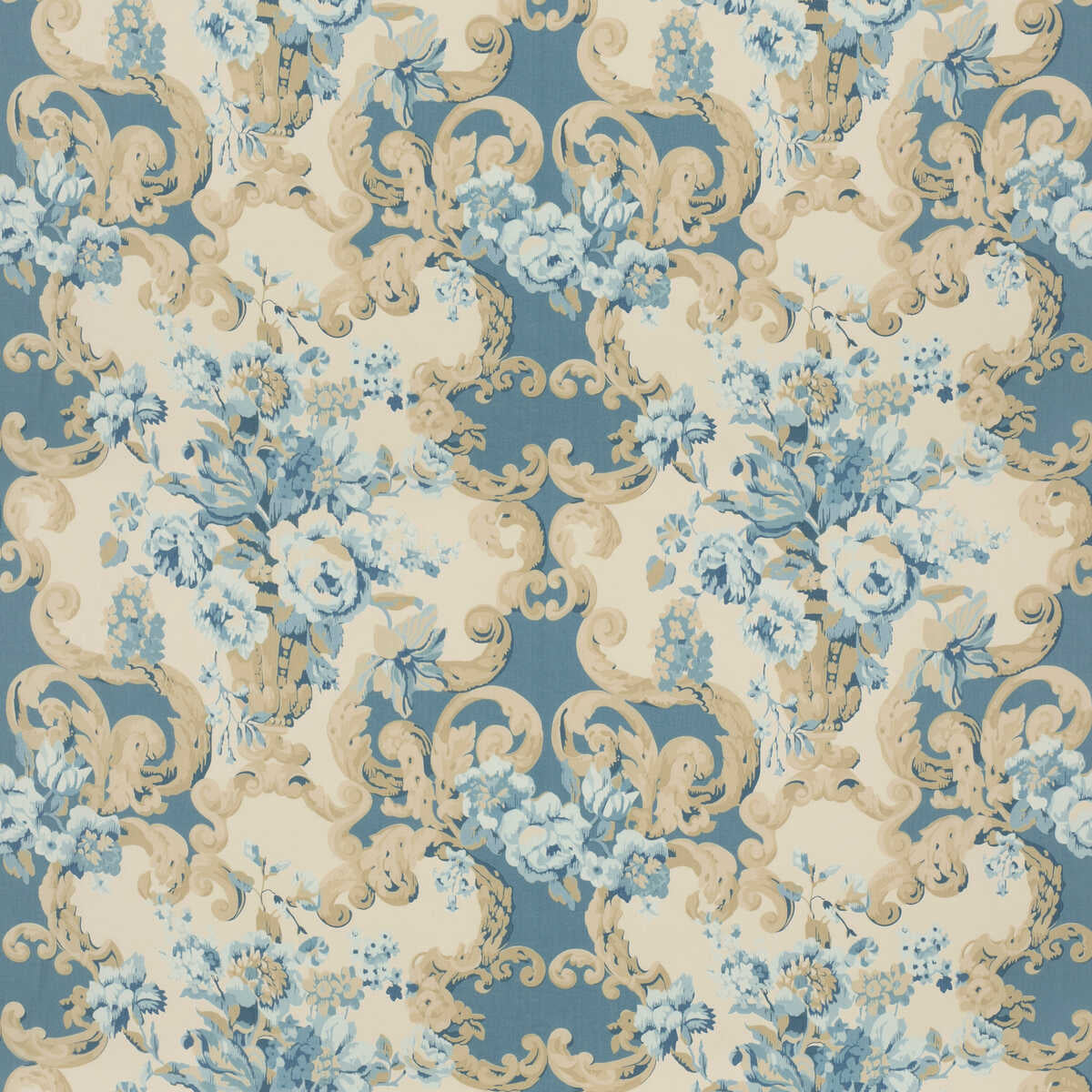Floral Rococo - Blue - MULBERRY Tela