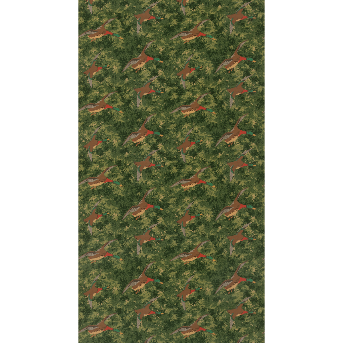 Forest Ducks Velvet - Emerald - Mulberry Fabric