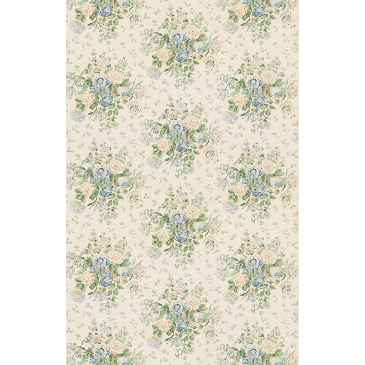 New Floral Bouquet - Blue/Green - FD2034.G107.0 - Mulberry Fabric - Mulberry Fabric