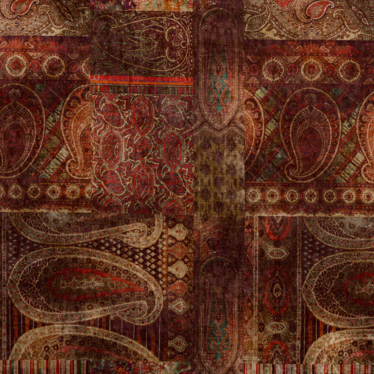 Lomond Velvet - Red/Plum - MULBERRY Fabric