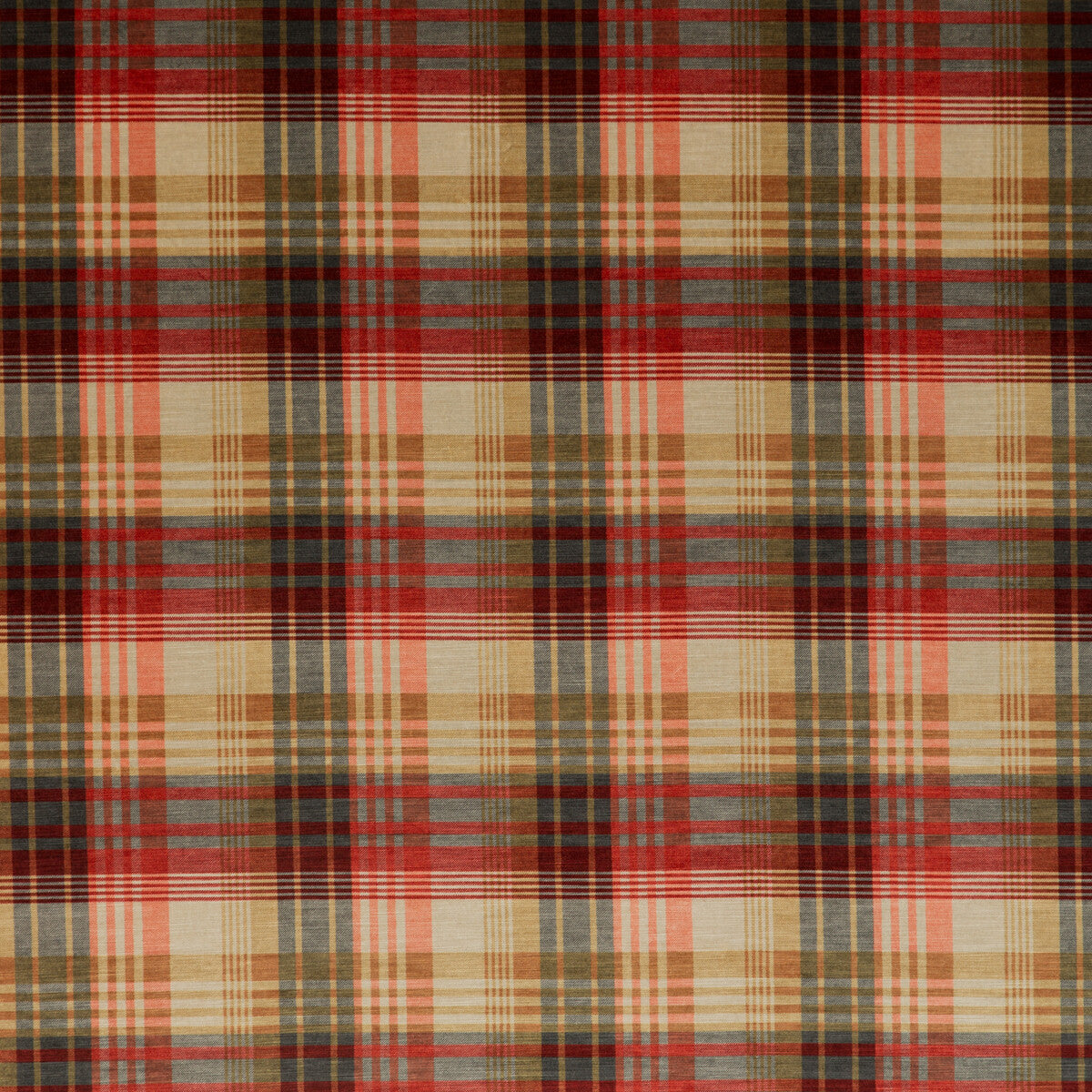 Velvet Ancient Tartan - Spice - FD274.T30.0 - Mulberry Fabric - Mulberry Fabric