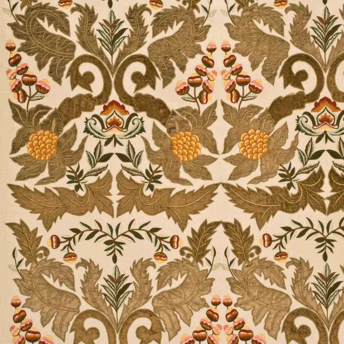 Fd689s1180 Constantine Linen Sage Gold Mulberry Fabric