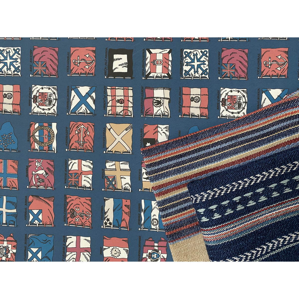 Racing Stripe - Indigo - Mulberry Fabric