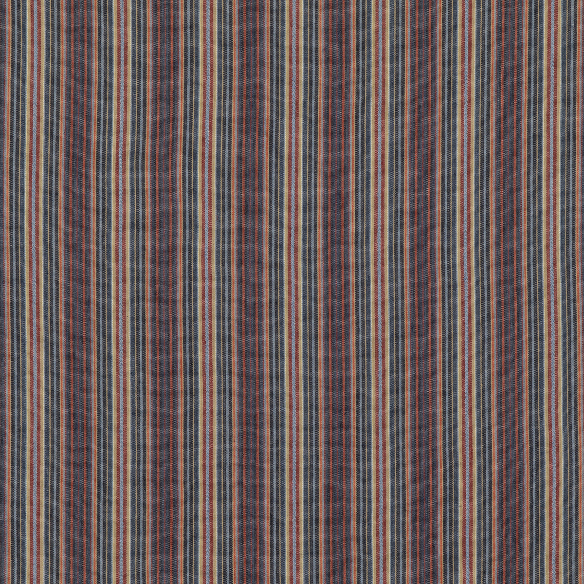 Falconer Stripe - Indigo/Red - Mulberry Fabric