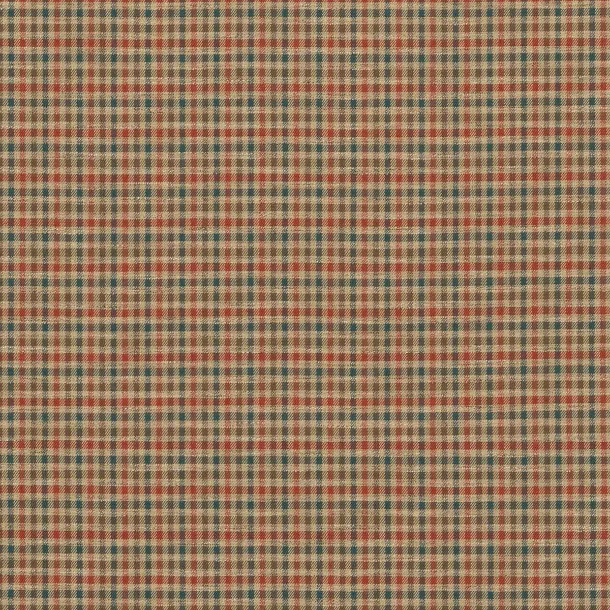 Fd810r500 Babington Check Teal Spice Mulberry Fabric