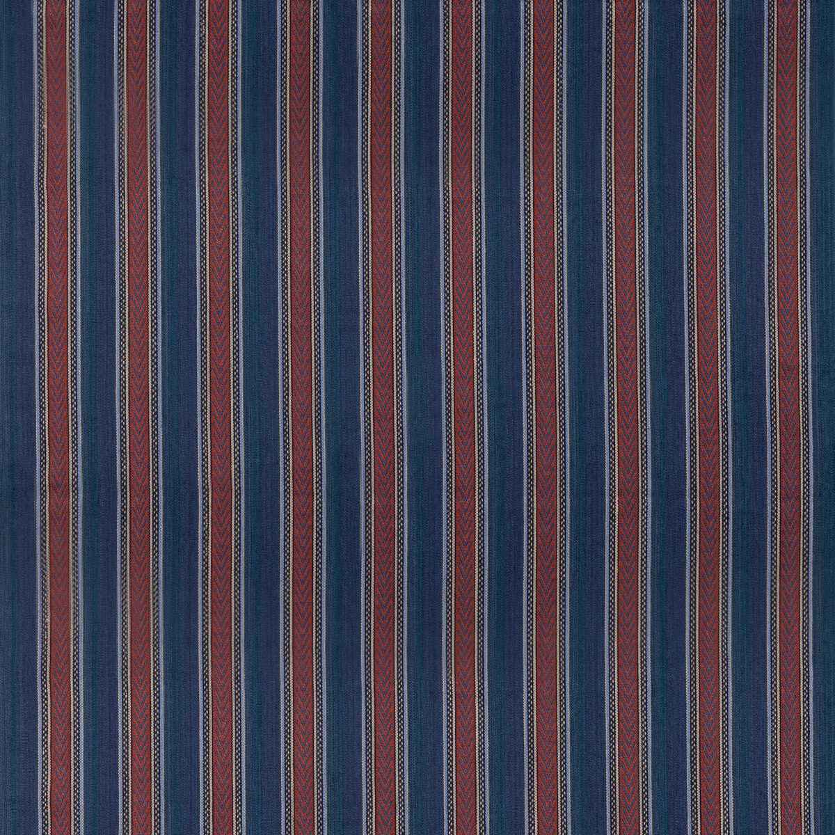 Fd826g1030 Barrington Stripe Indigo Red Mulberry Fabric