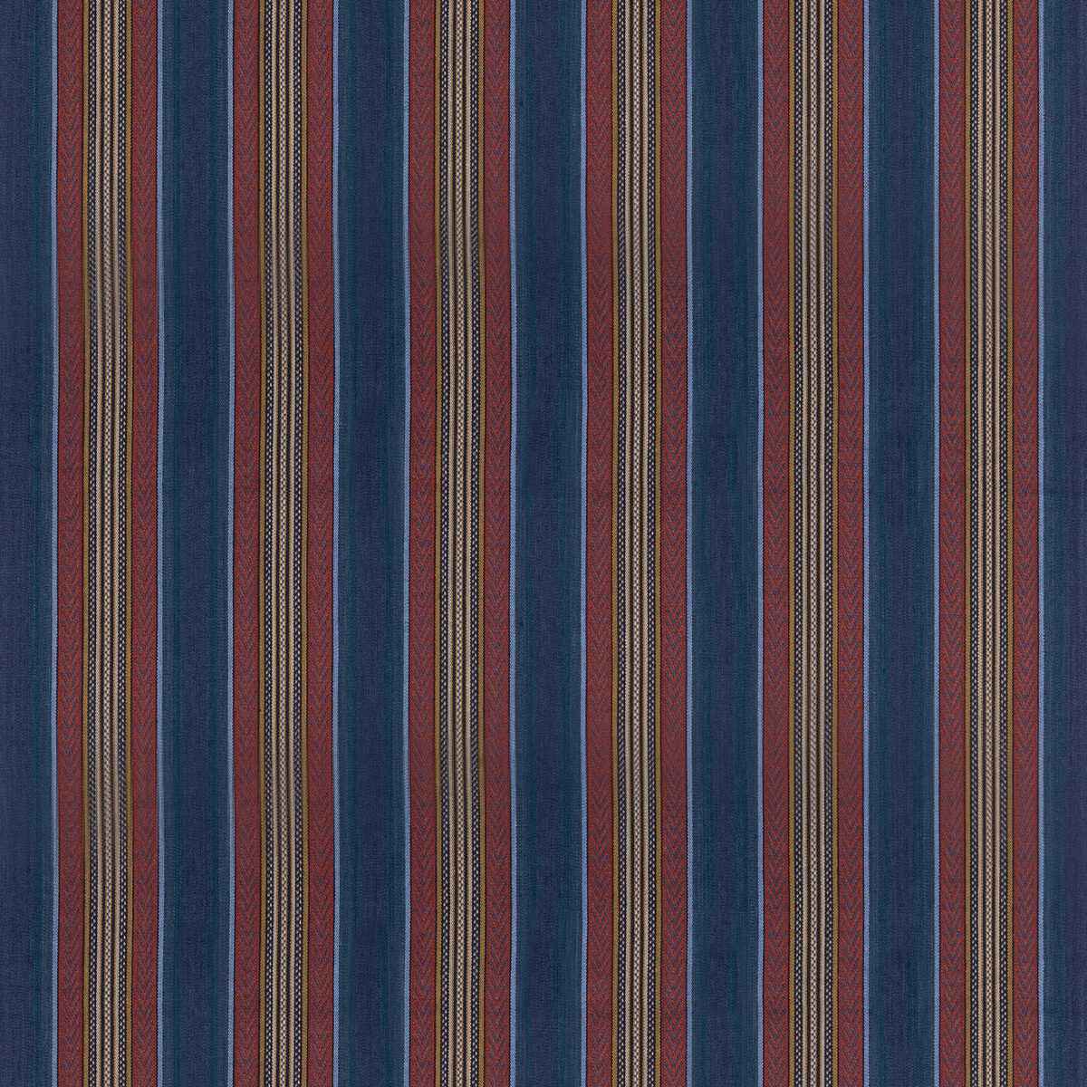 Fd827g1030 Westerly Stripe Indigo Red Mulberry Fabric