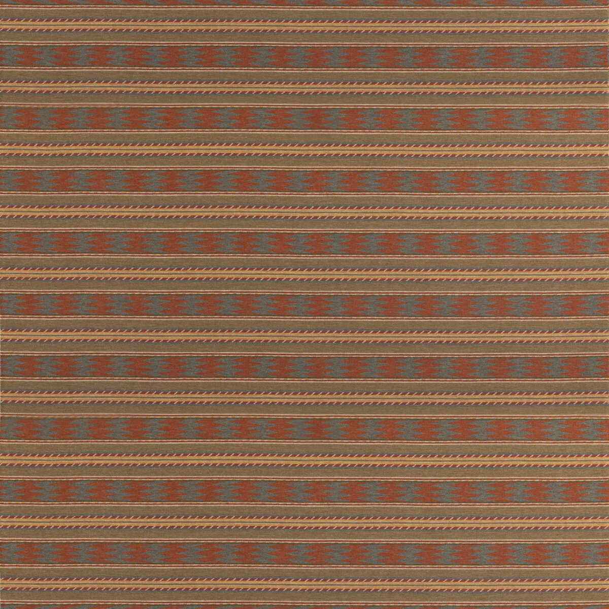 Fd837v1580 Inveraray Russet Teal Mulberry Fabric - MULBERRY Fabric