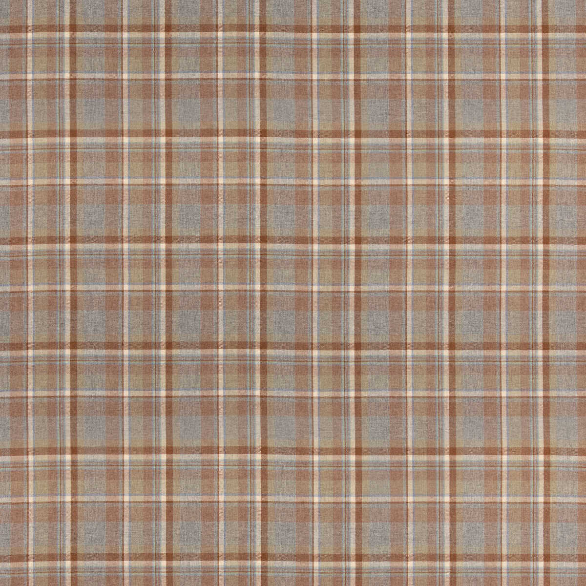 Lindisfarne Plaid - Fawn/Aqua - MULBERRY Fabric