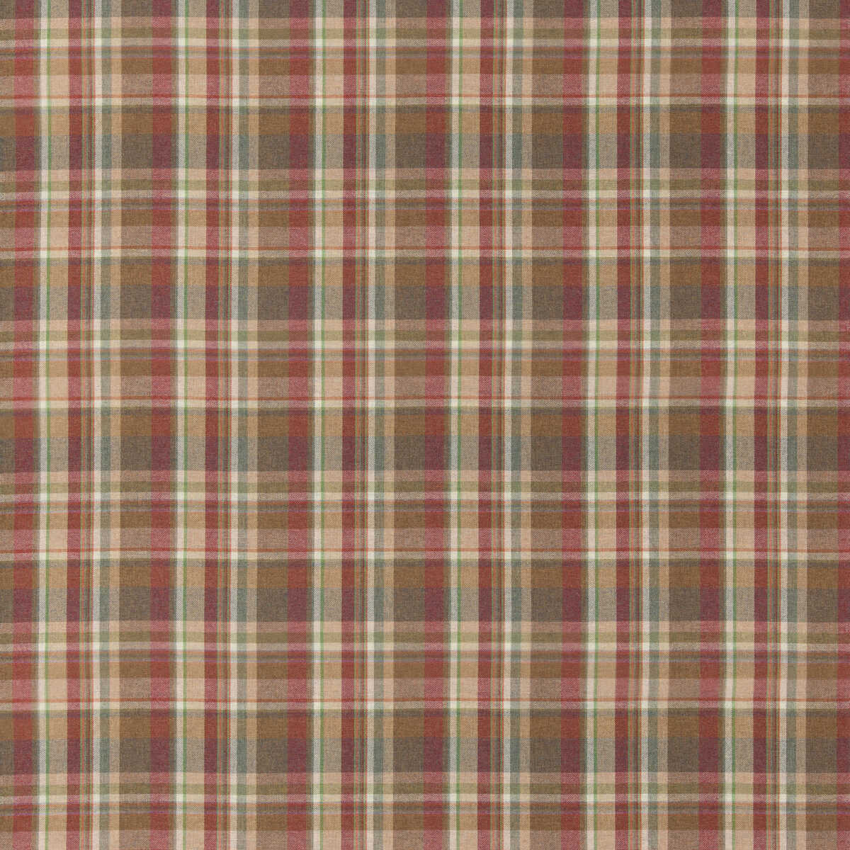 Lindisfarne Plaid - Red/Gold - MULBERRY Fabric