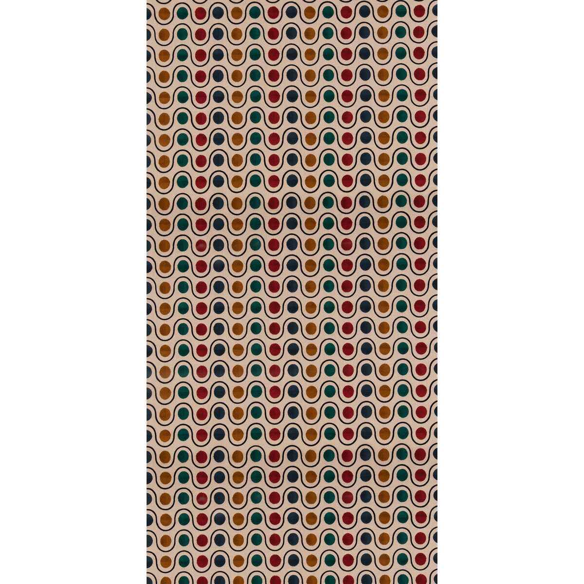 Fd843r520 Wicket Teal Red Mulberry Fabric - MULBERRY Fabric