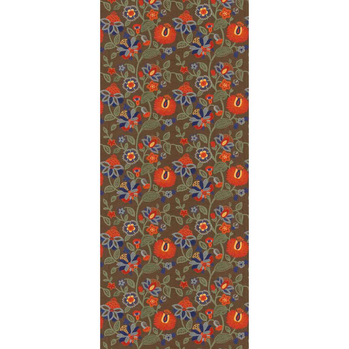 Fd845v870 Gorton Red Teal Mulberry Fabric - MULBERRY Fabric