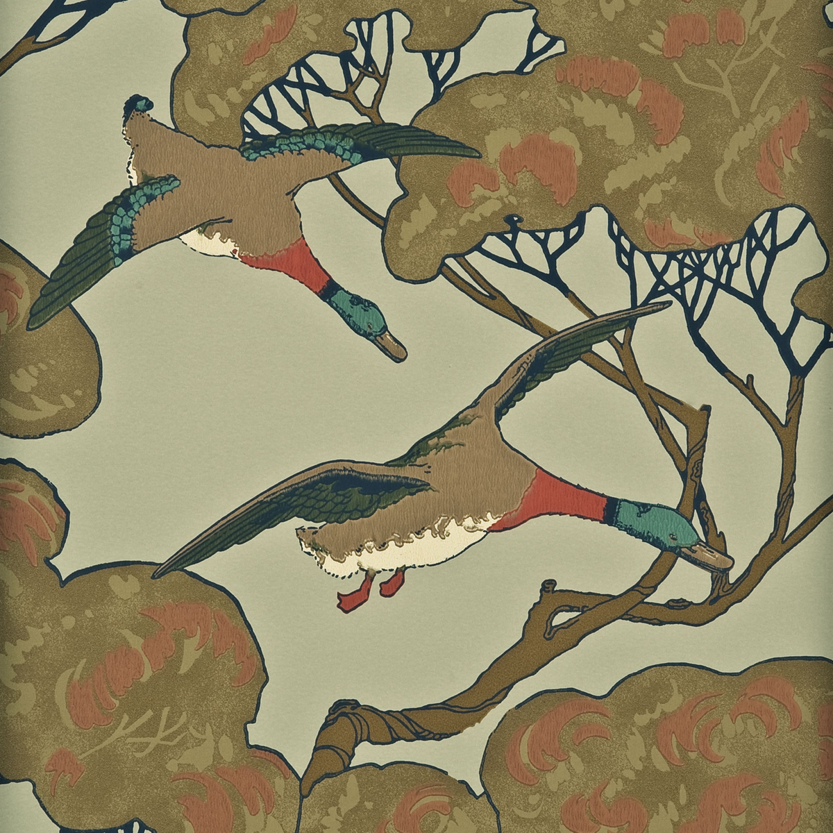 Flying Ducks - Sky/Moss