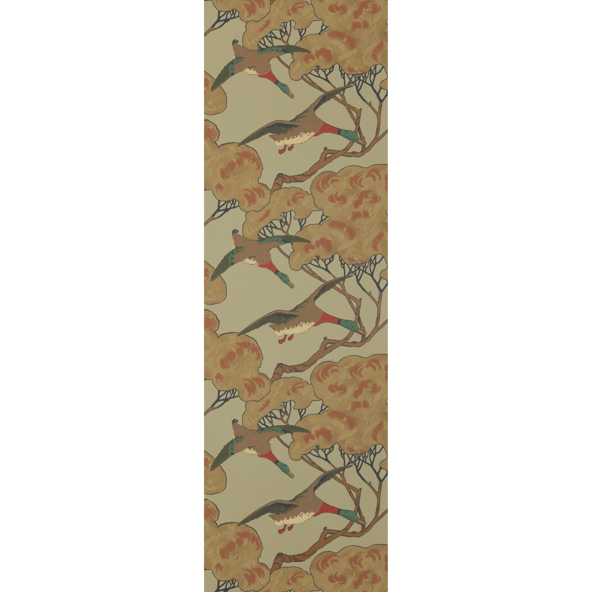 Flying Ducks - Sky/Moss - Mulberry Wallpaper